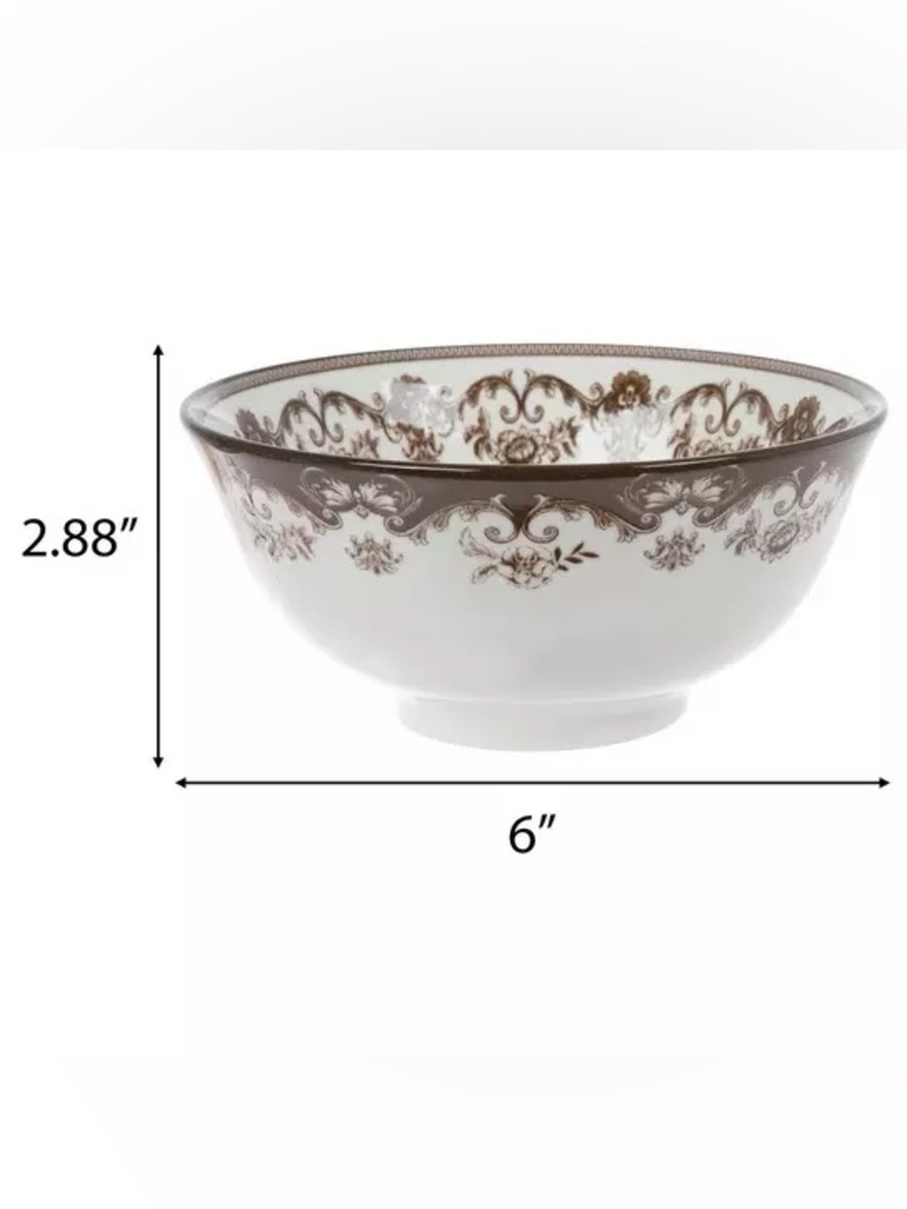 Brown Floral Toile Bowls - Picture 3 of 3
